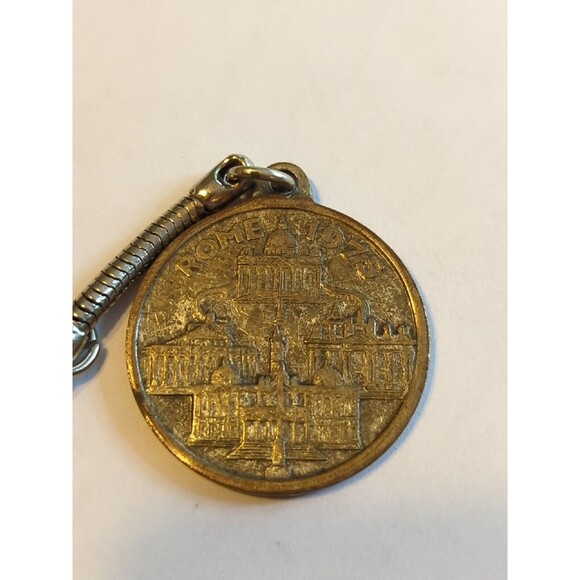 Rome Italy Metal Historical Buildings Holy Year Brother Keychain Key Ring 1975 - Picture 2 of 9